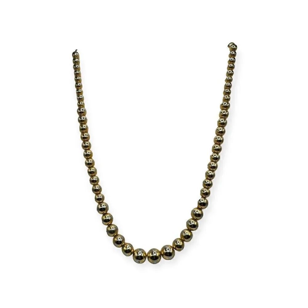 Vintage beaded costume necklace-gold toned 28 inches